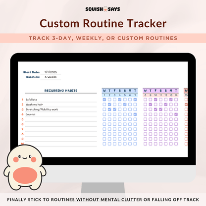 Custom Routine Tracker - Squishsays