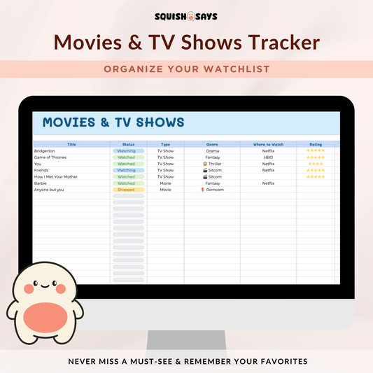Movies & TV Shows Tracker - Squishsays