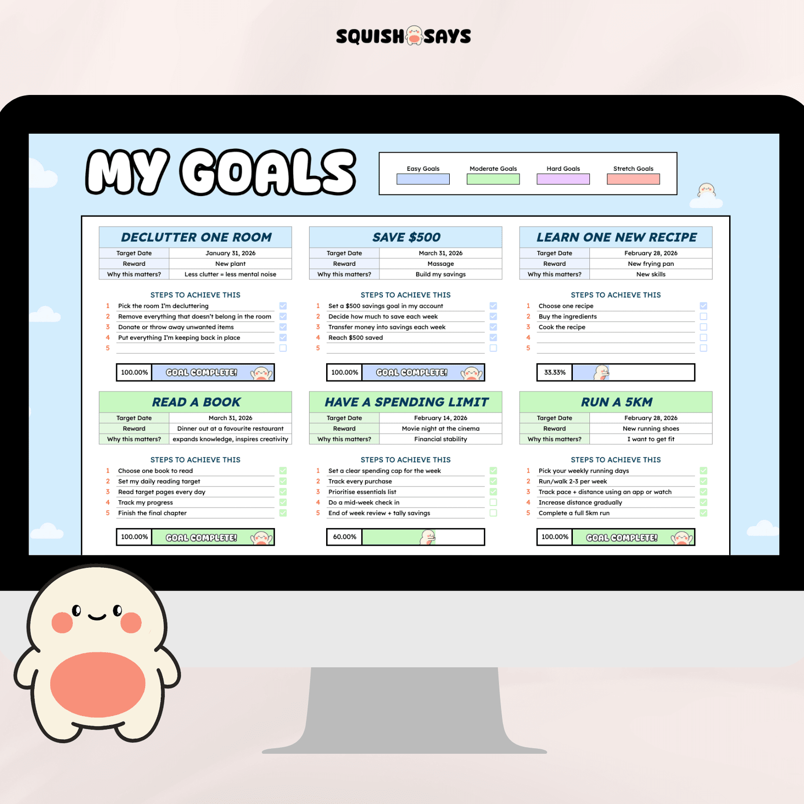 My Goals Tracker - Squishsays