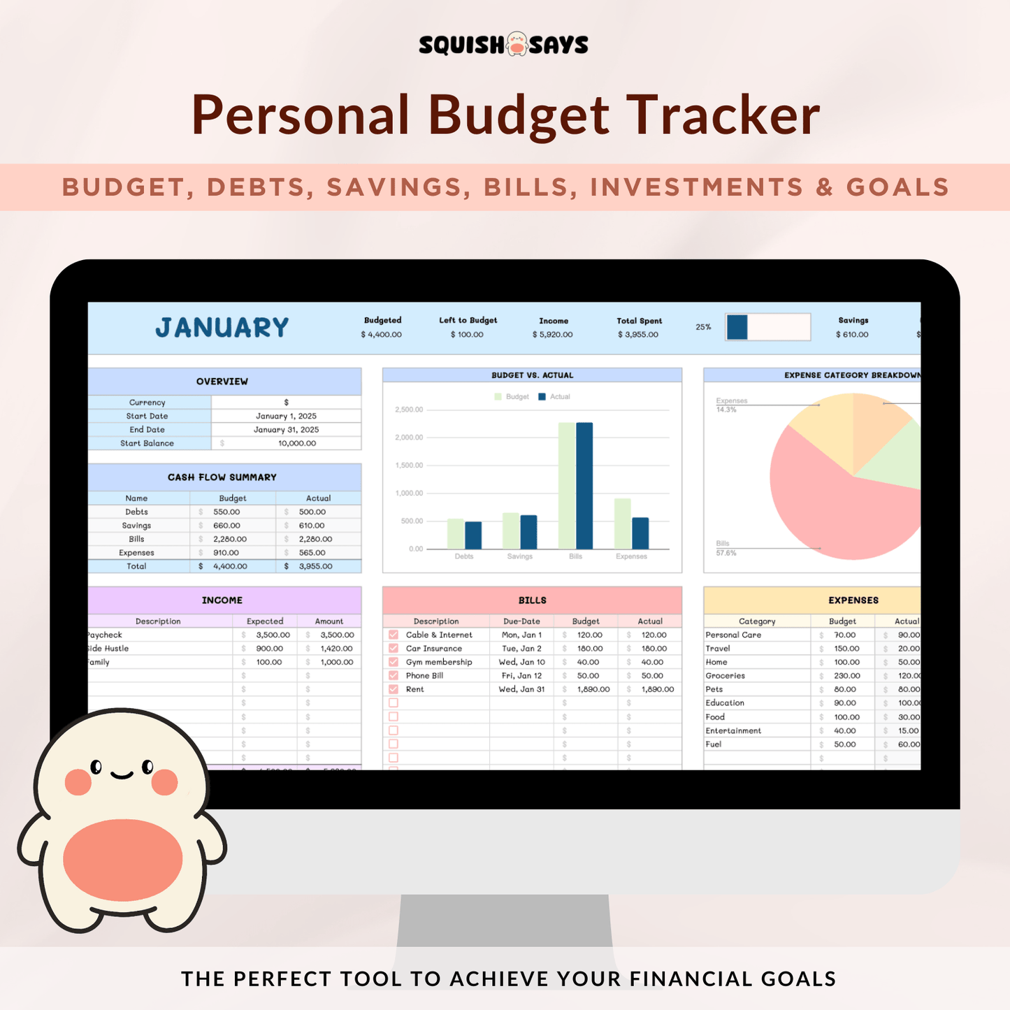 Personal Budget Tracker - Squishsays